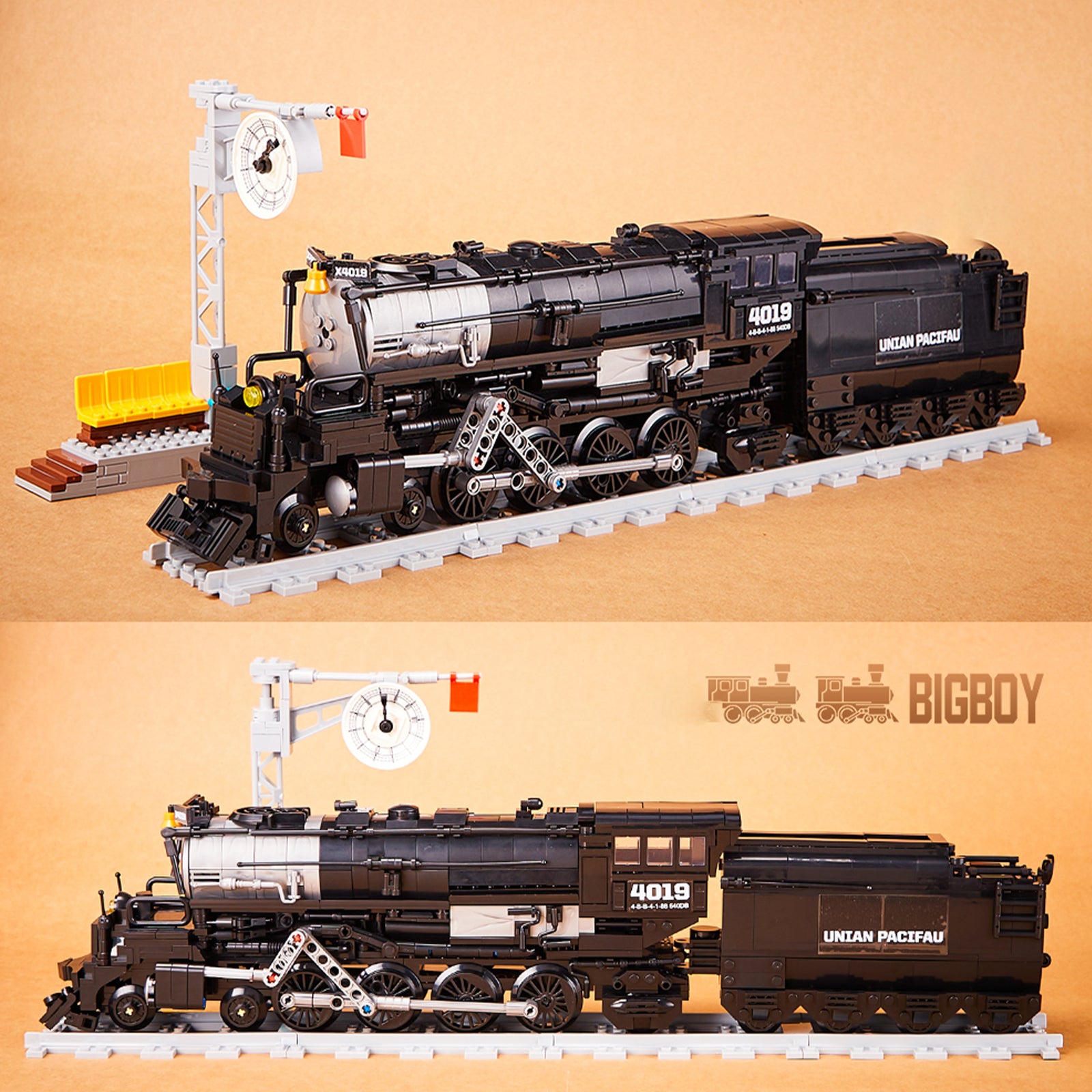 Steam Train Toy Sets With Railroad for Children - 1086Pcs