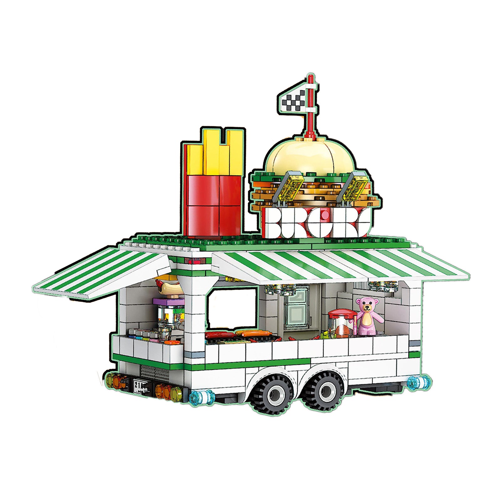 City Burger Truck Toy Bricks Set - 367 Pcs