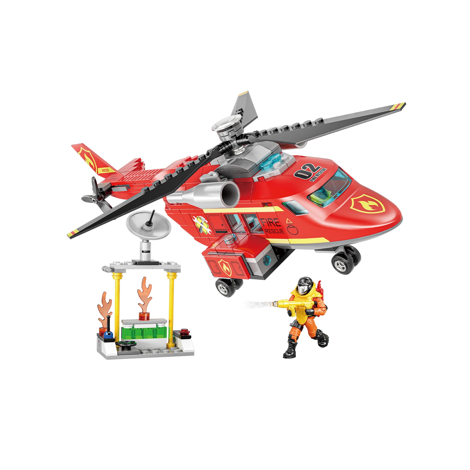 Fire Rescue Helicopter Toddler Toys Set -431Pcs