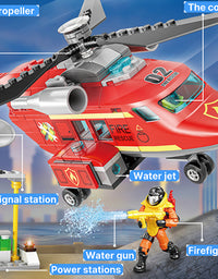 Fire Rescue Helicopter Toddler Toys Set -431Pcs
