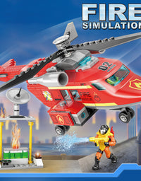 Fire Rescue Helicopter Toddler Toys Set -431Pcs
