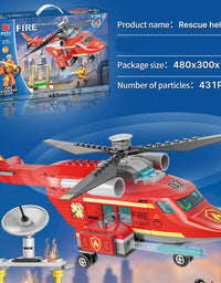 Fire Rescue Helicopter Toddler Toys Set -431Pcs
