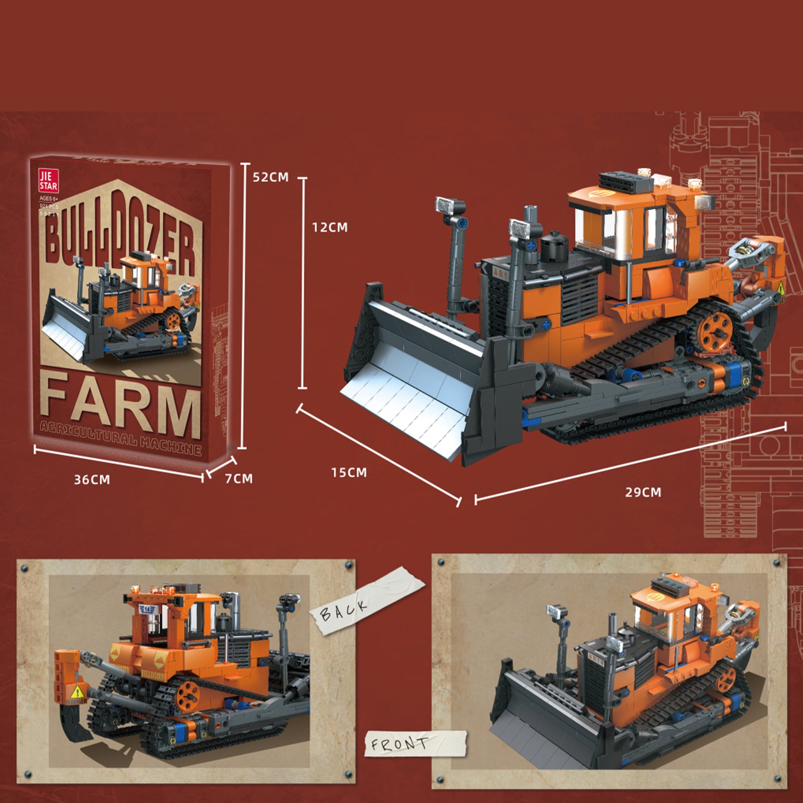 City Bulldozer Vehicle Block Sets -928Pcs