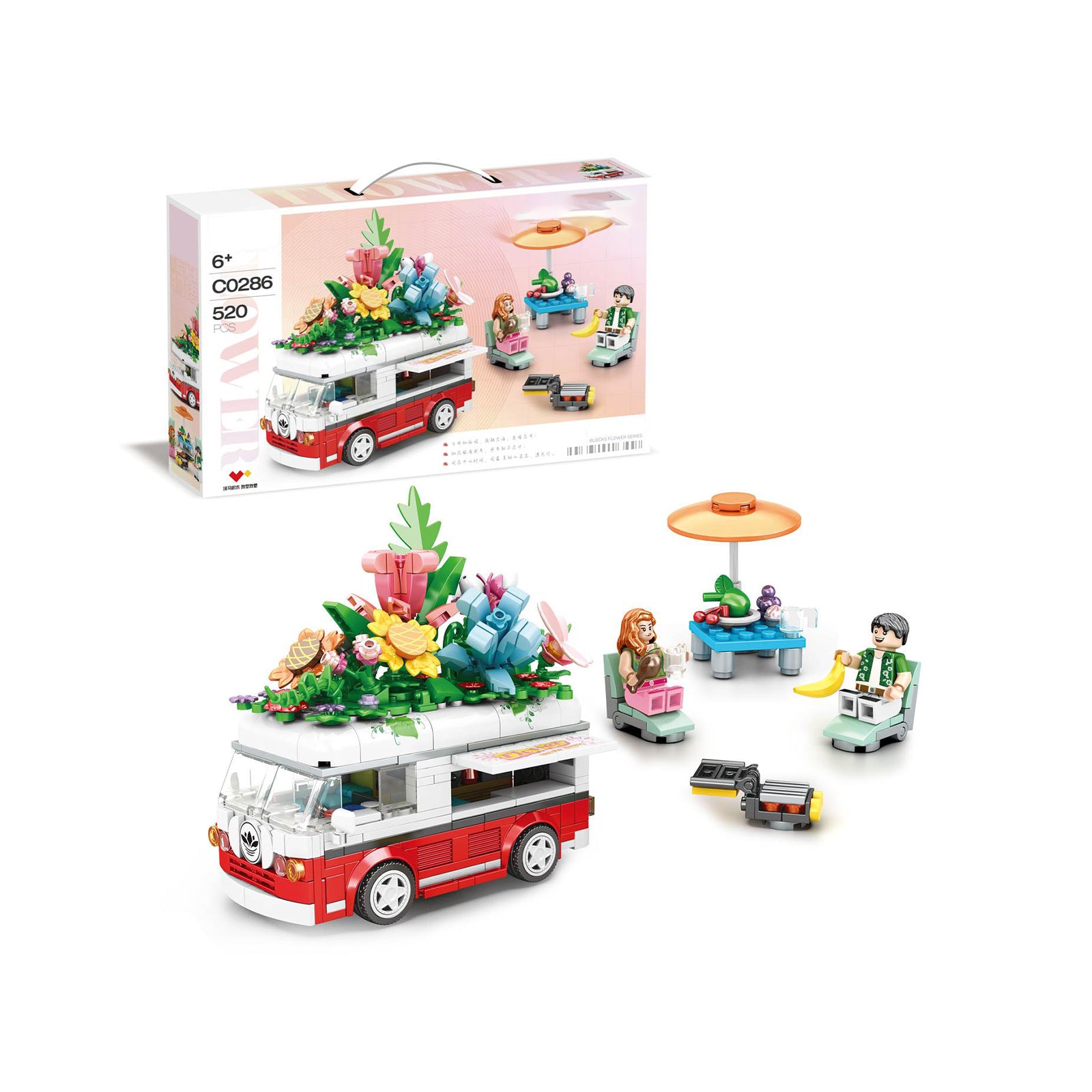 City Volkswagen Bus Mini Blocks Toy Set -520Pcs