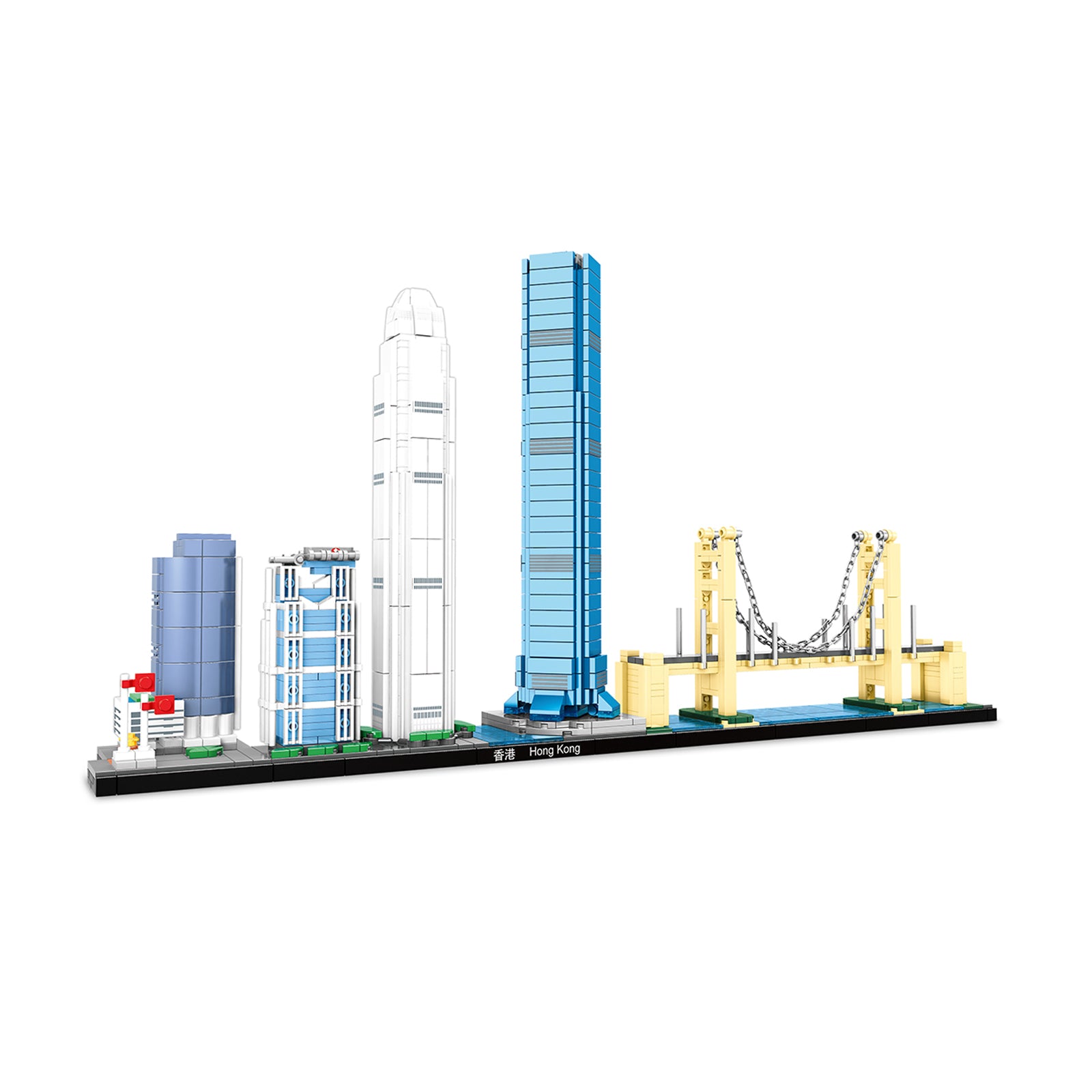 City Skyline Architecture Builder Bricks Toy Set