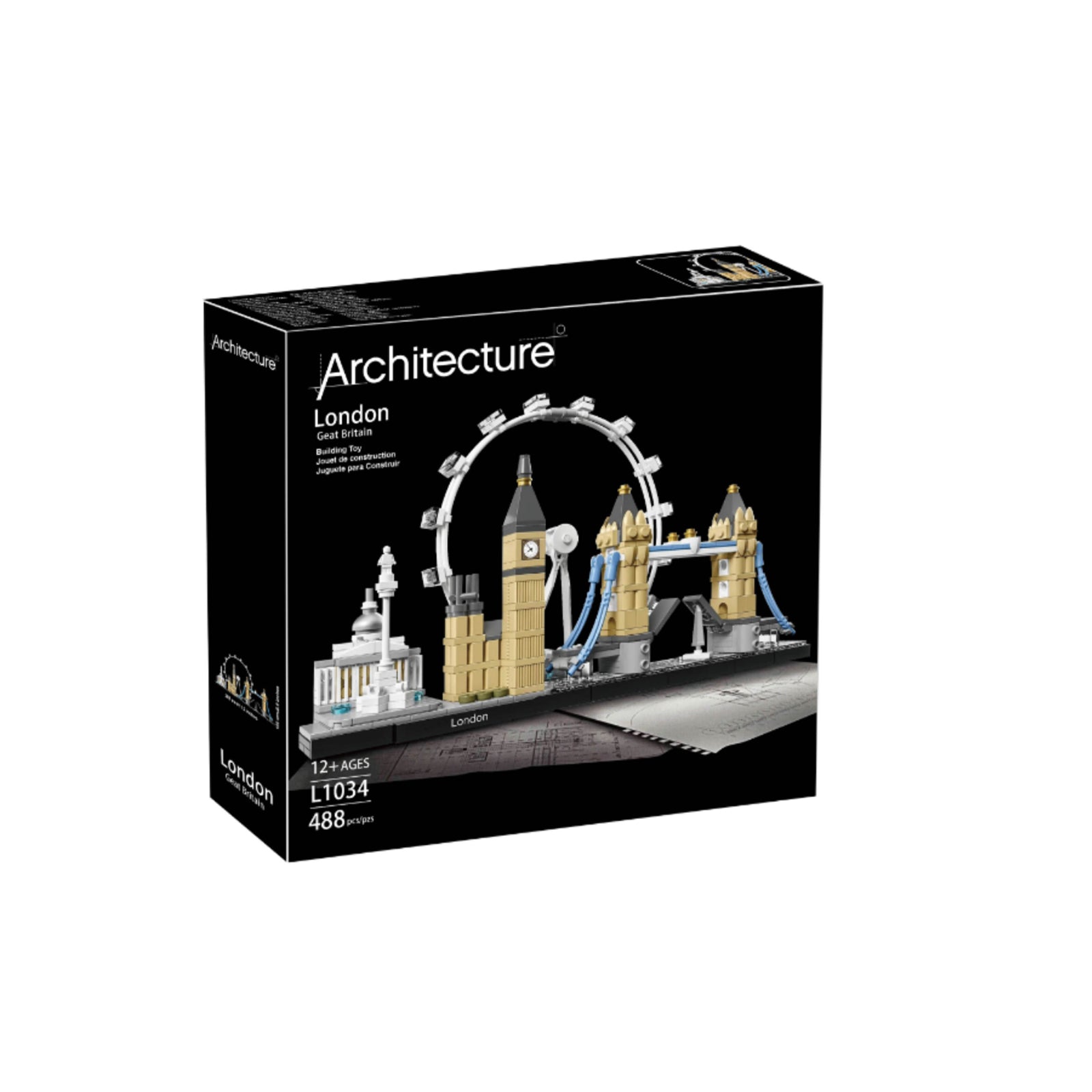 City Skyline Architecture Builder Bricks Toy Set