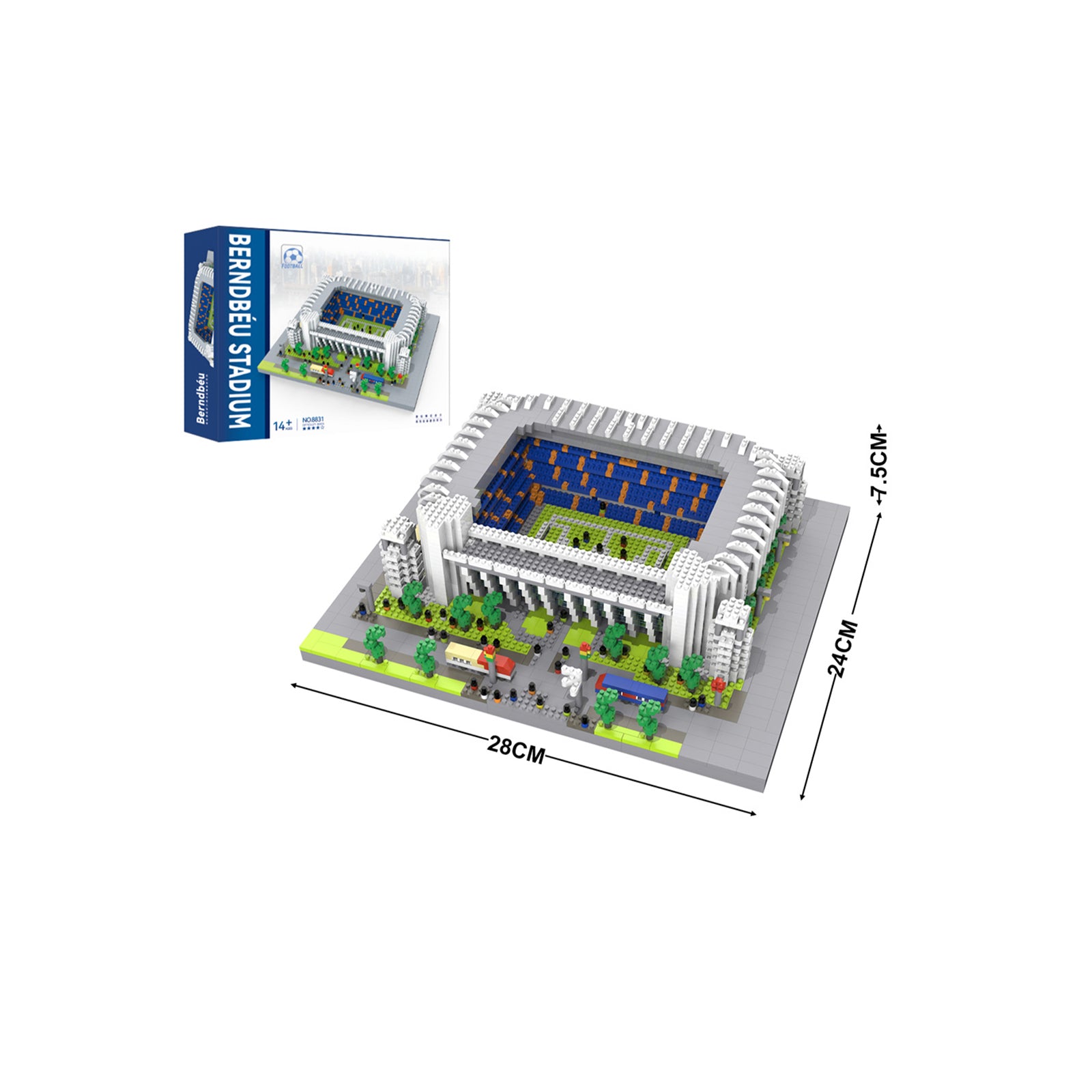 Santiago Bernabeu Soccer Stadium Micro Bricks Toy