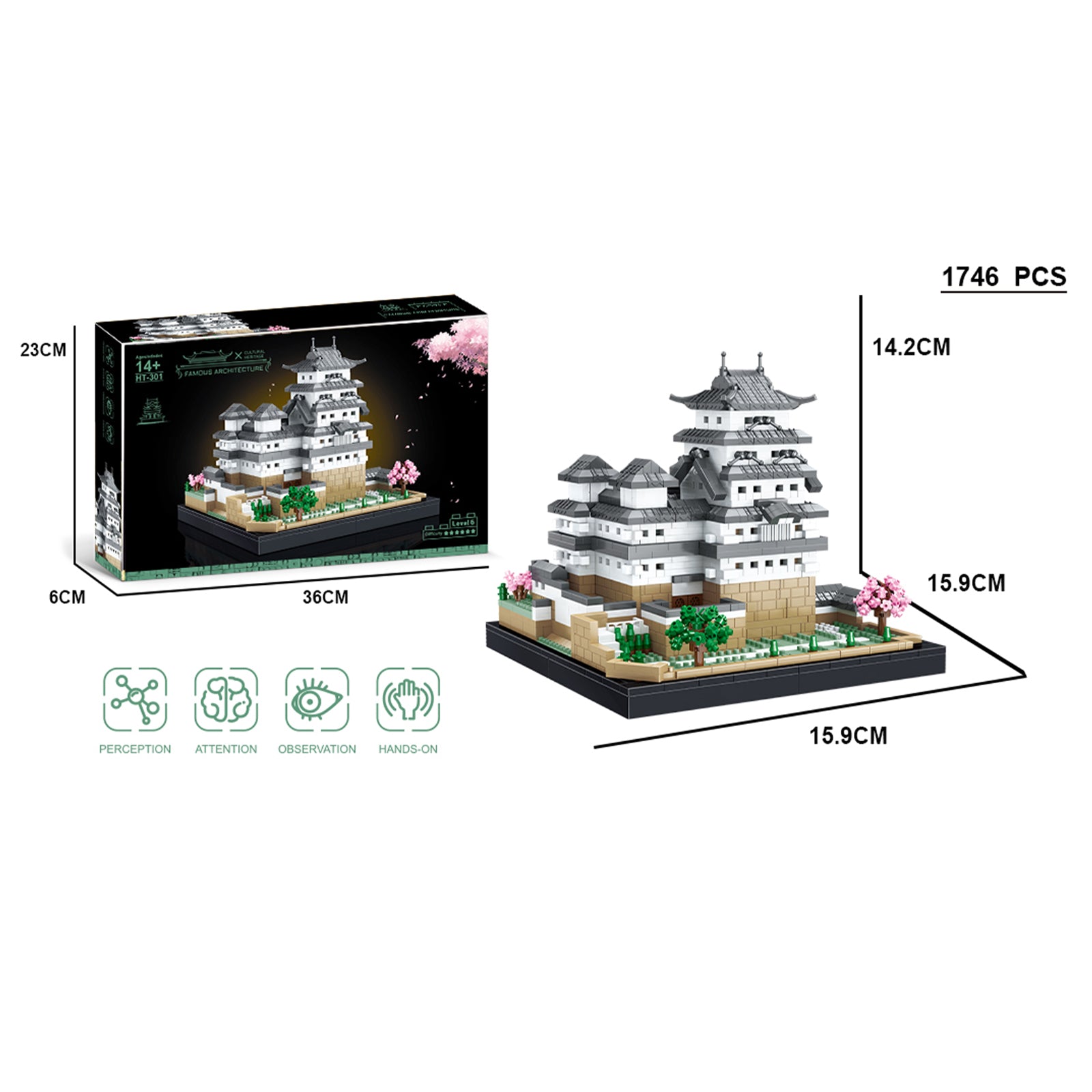 Himeji Castle Building Block Toy Set -1746Pcs