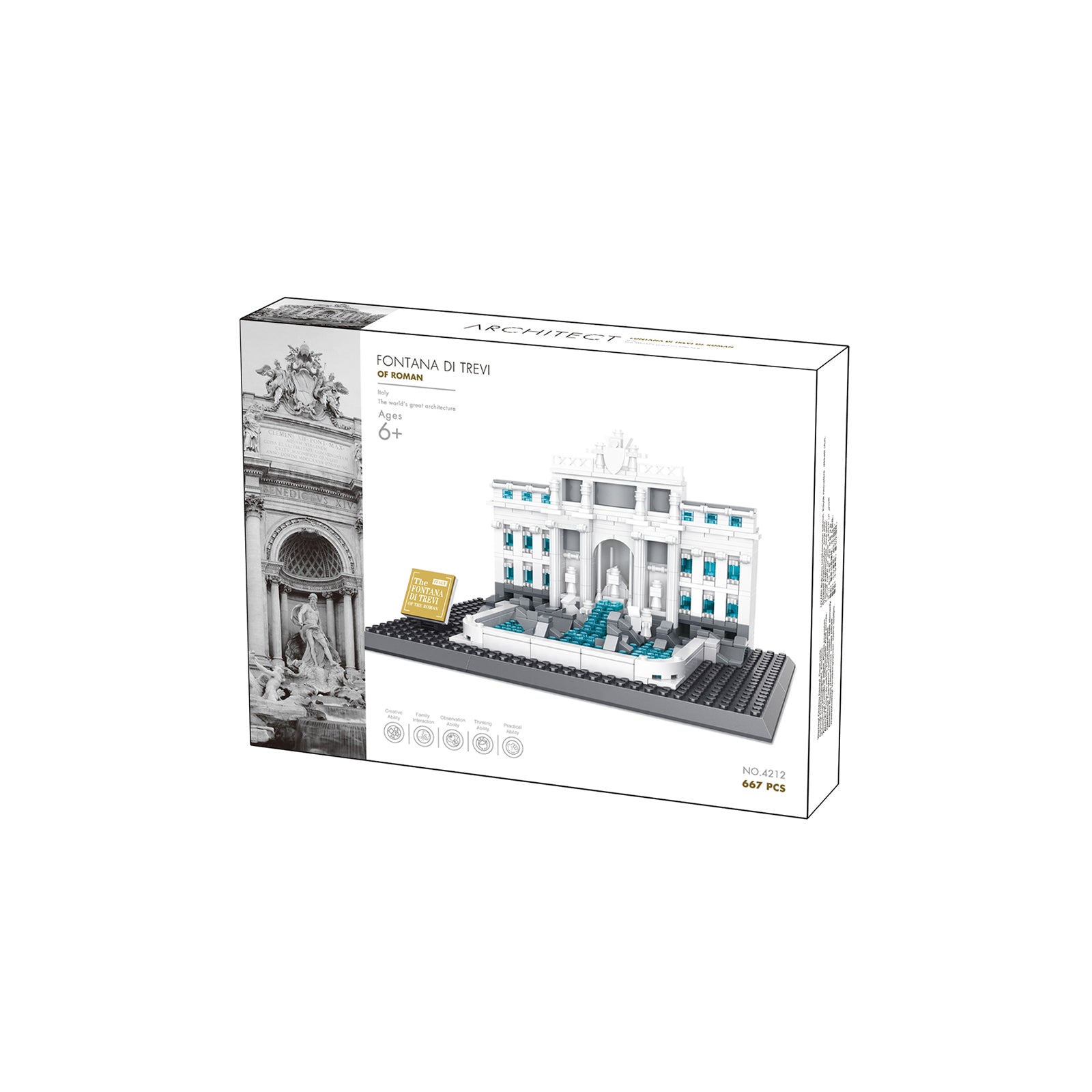 Rome Trevi Fountain Construction Set Toy - 667Pcs