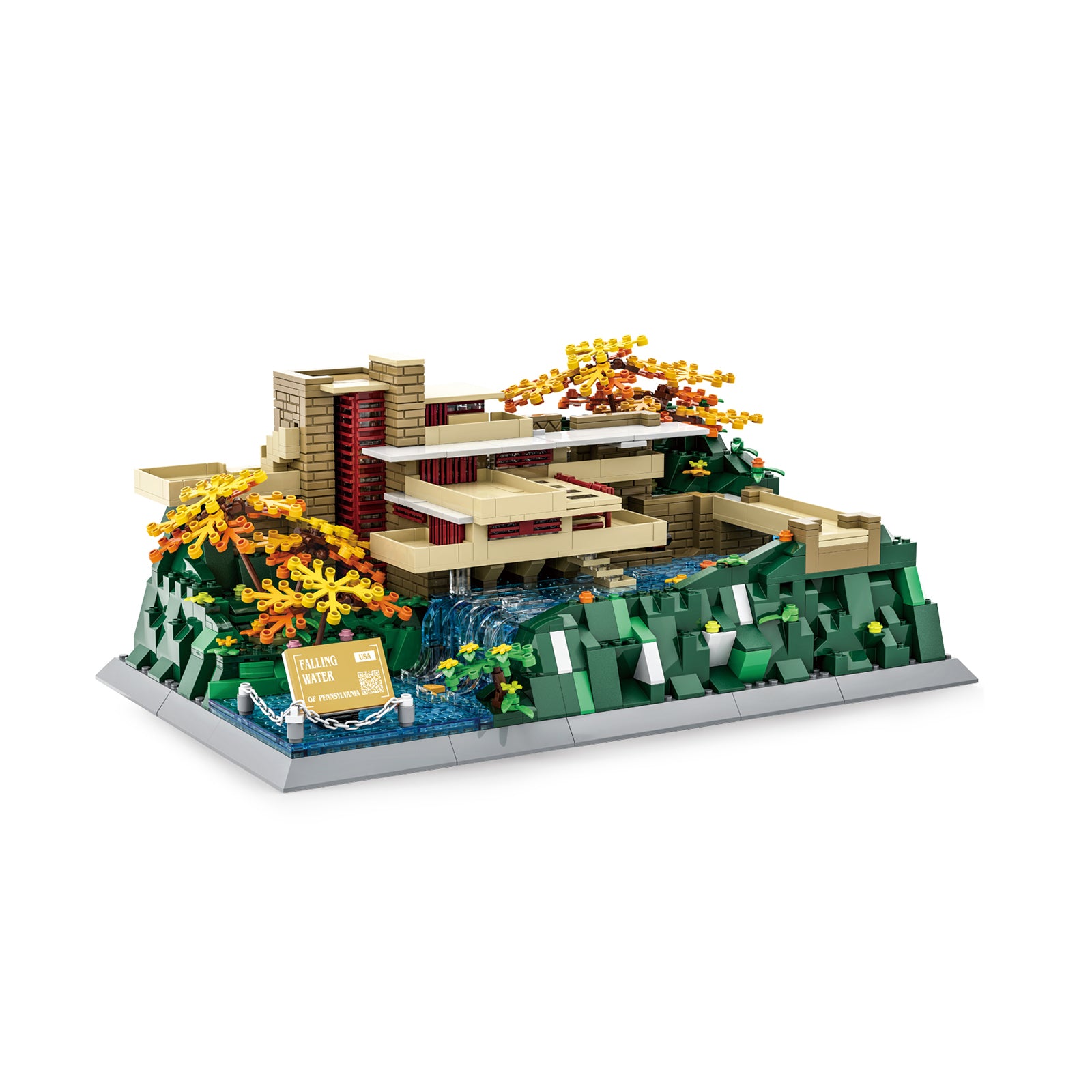 Pennsylvania Fallingwater Villa Builder Toys Set -1221Pcs