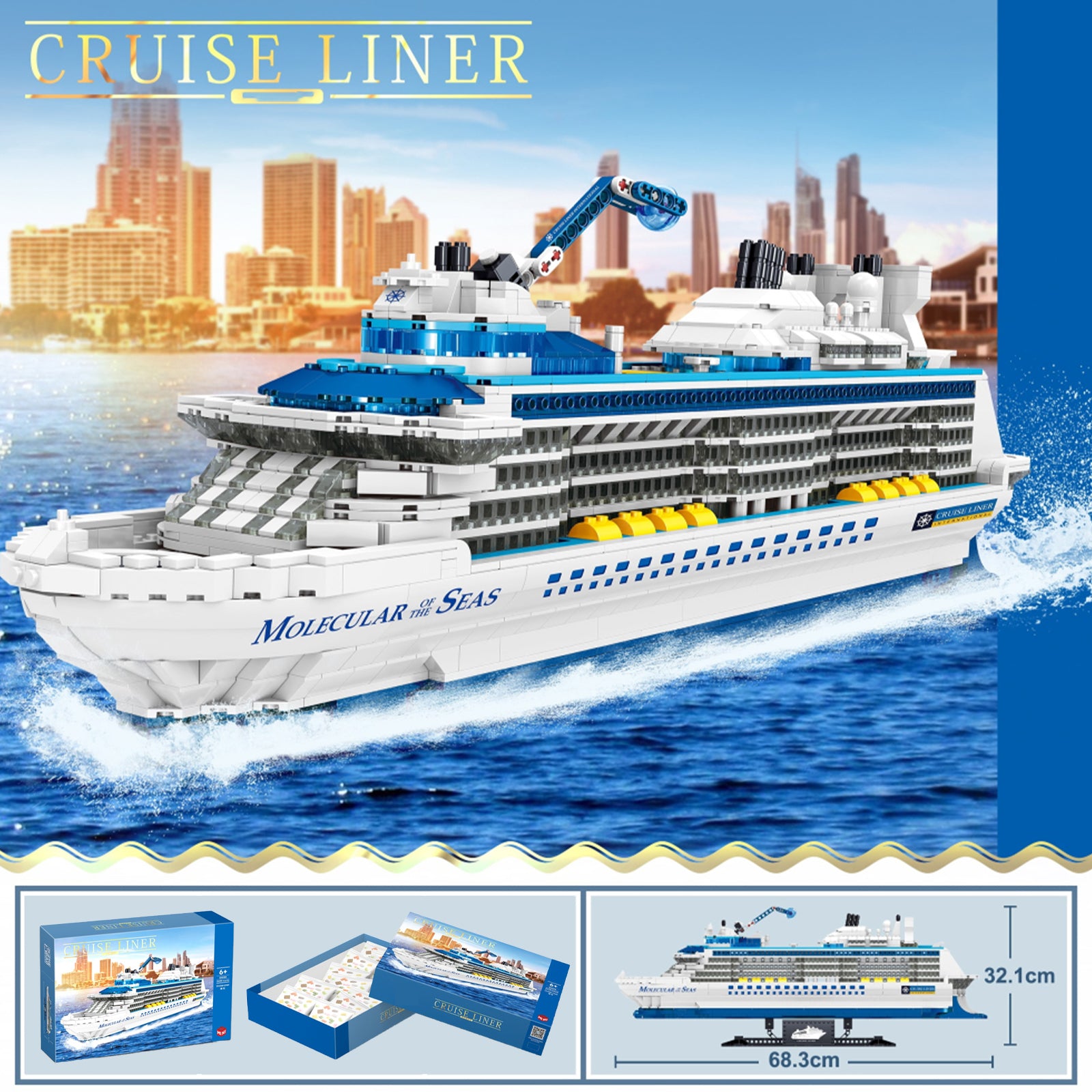 Ocean Cruise Liner Mini Bricks Toy Set -2428Pcs