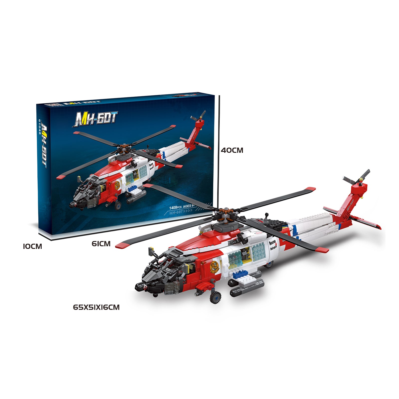 City Rescue Helicopter Block Toy Set