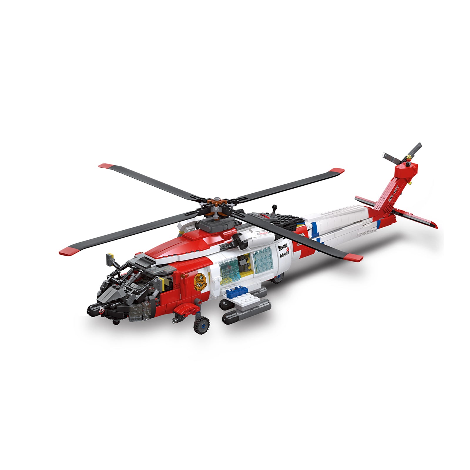 City Rescue Helicopter Block Toy Set