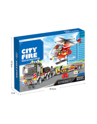 City Rescue Helicopter Block Toy Set
