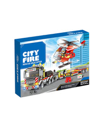 City Rescue Helicopter Block Toy Set
