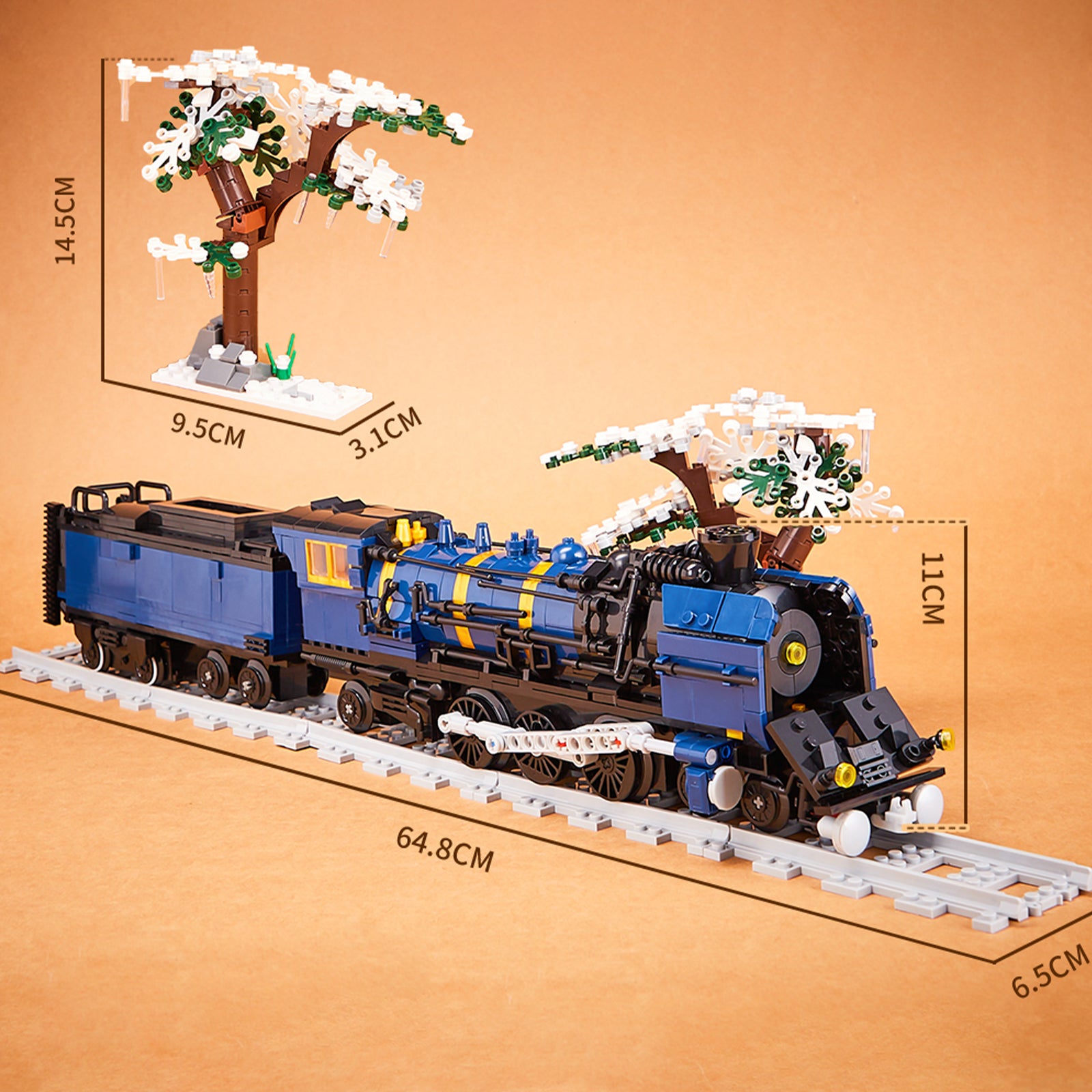 Steam Locomotive Mini Block Toy Set - 1052Pcs