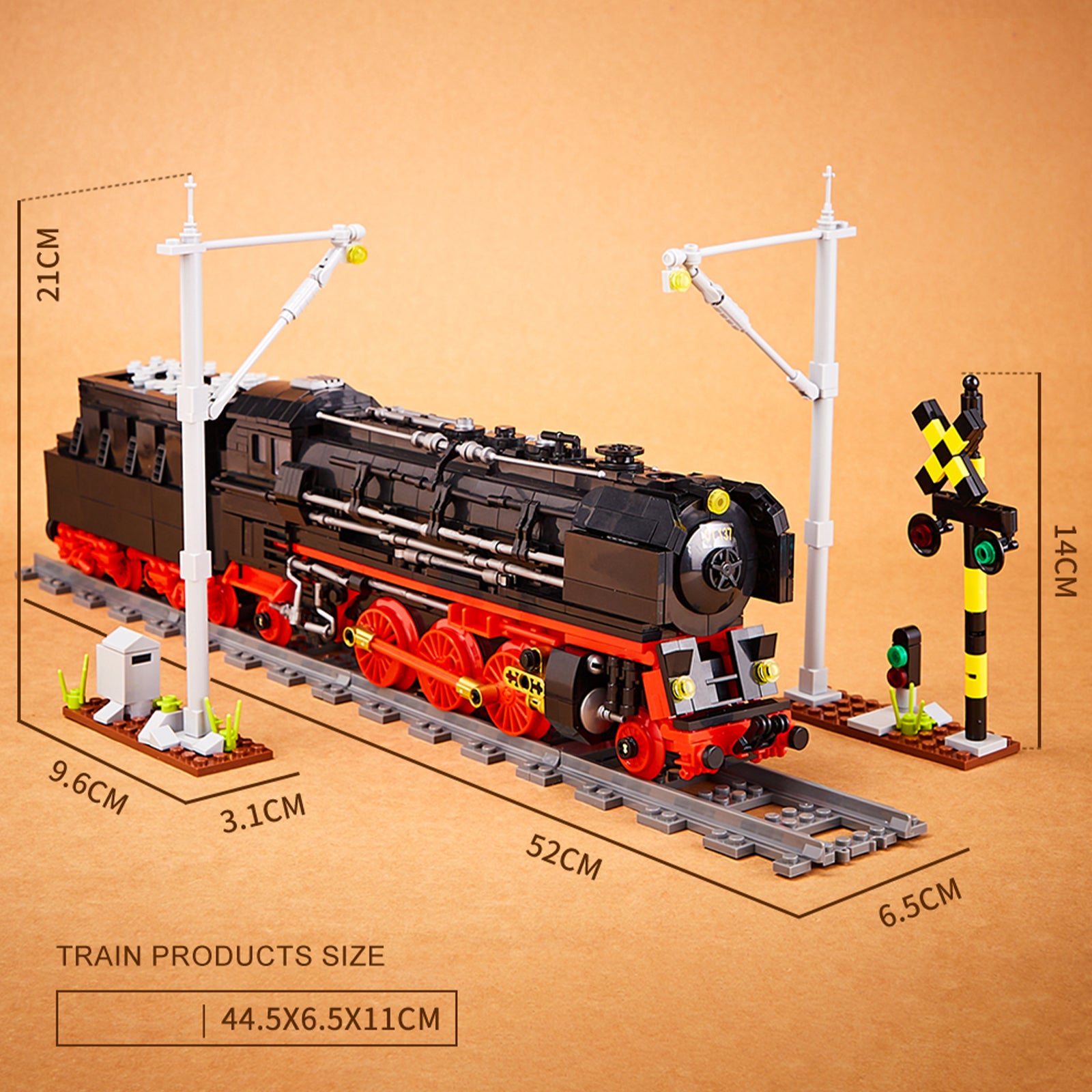 Train Steam Engine Toy Brick With Track - 1777Pcs