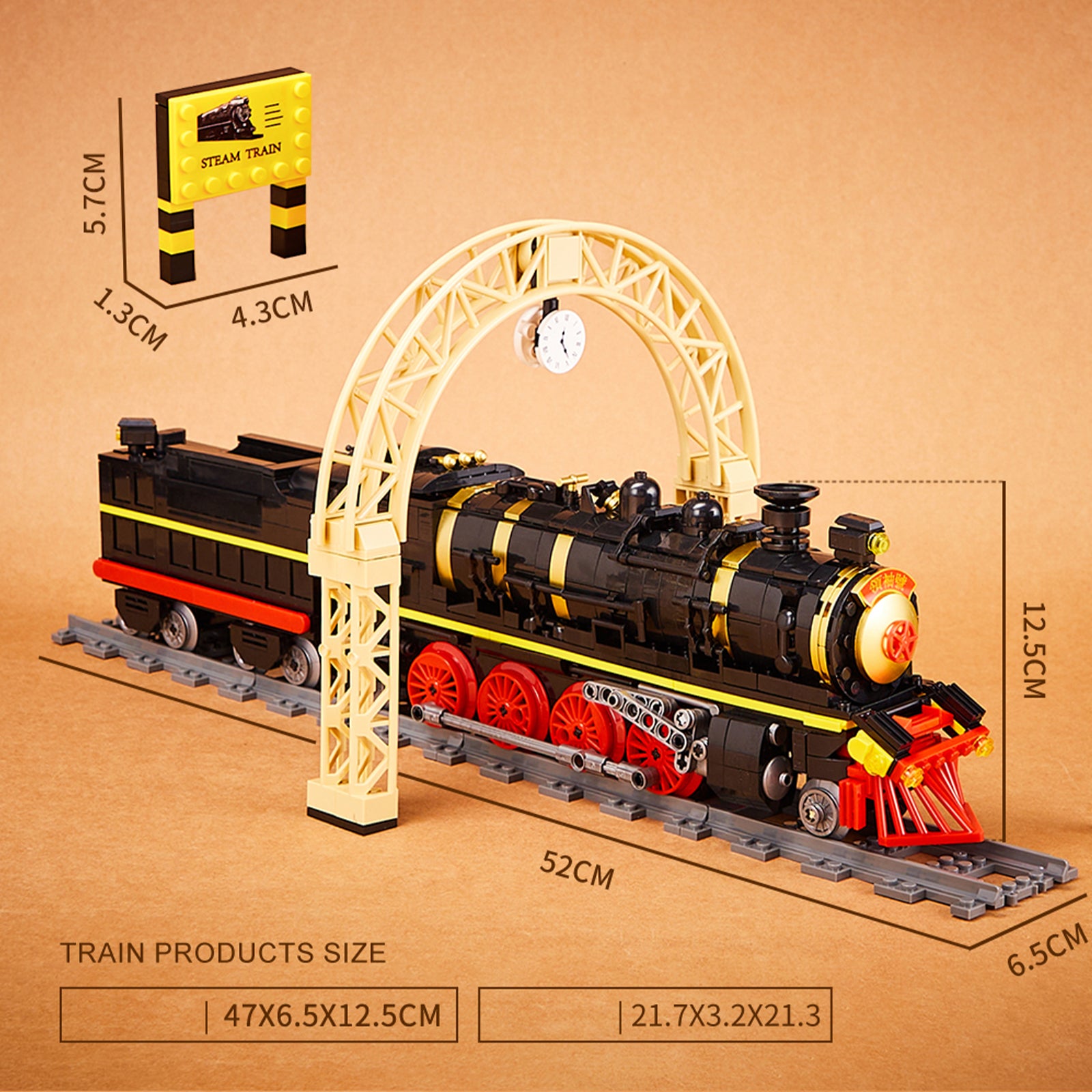 Steam Train Toy Block Set With Rail - 1021Pcs