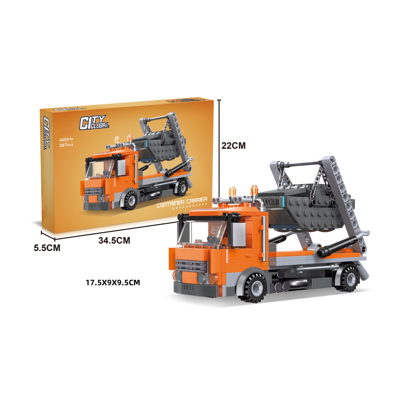 City Delivery Truck Brick Building Toys - 267Pcs