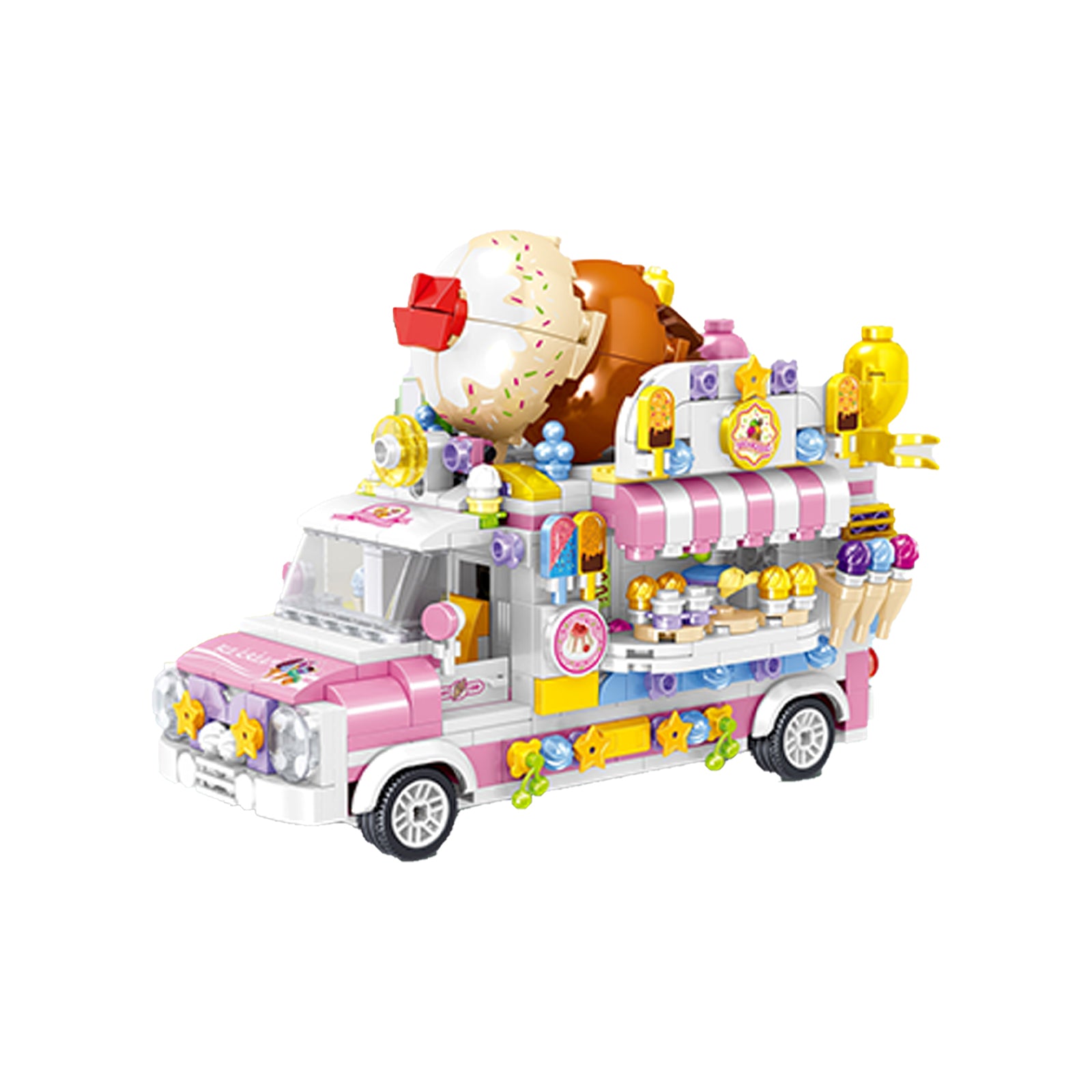 City Ice Cream Truck Toys Brick Kit - 593Pcs