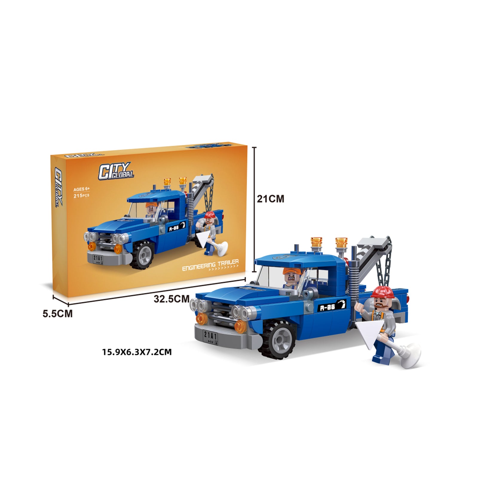 City Toy Tow Trucks Bricks Set - 215Pcs