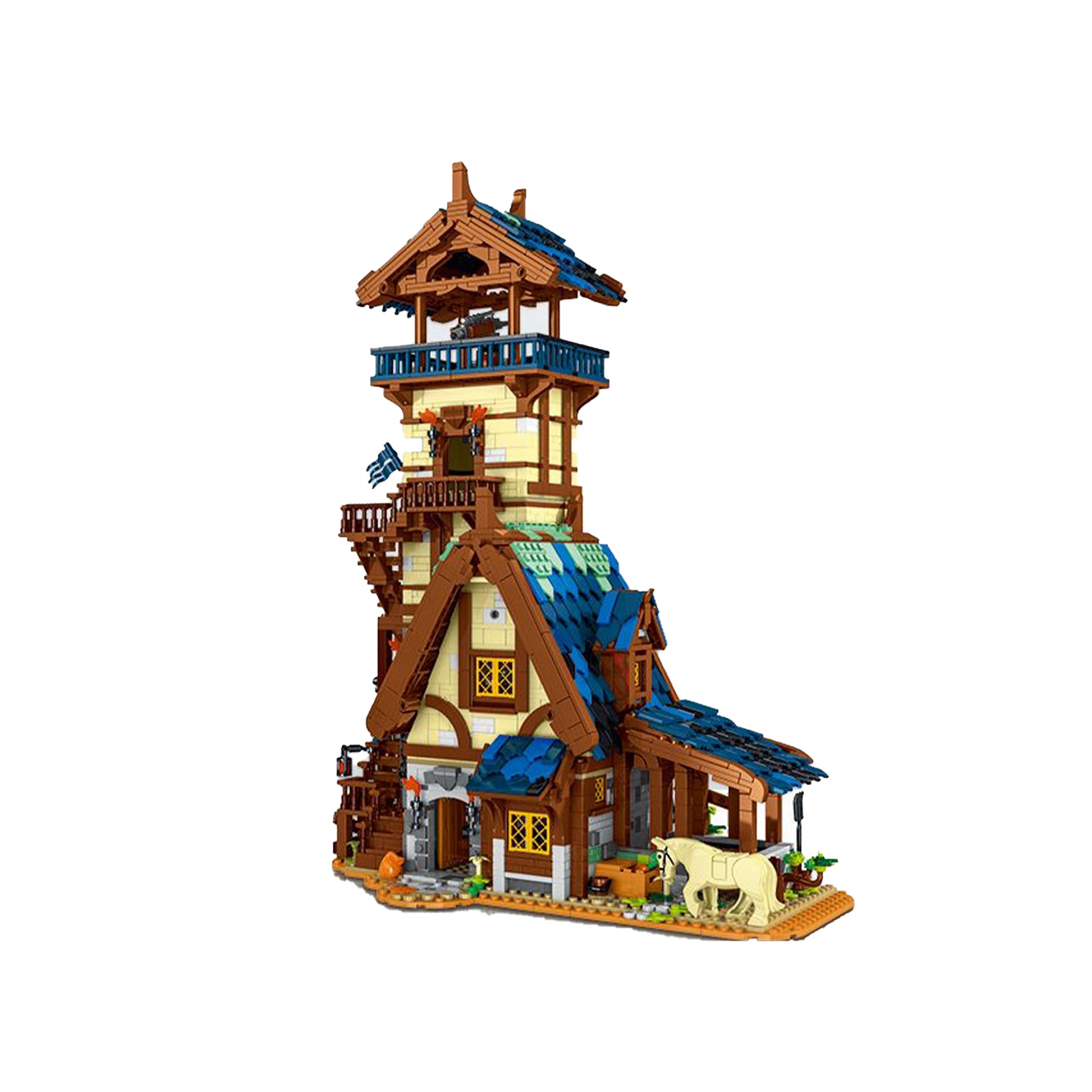 Medieval Town Watchtower Brick Building Set - 3061Pcs