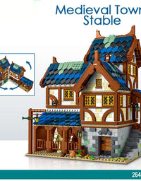 Medieval Town Stables Toy Bricks Set - 2645Pcs
