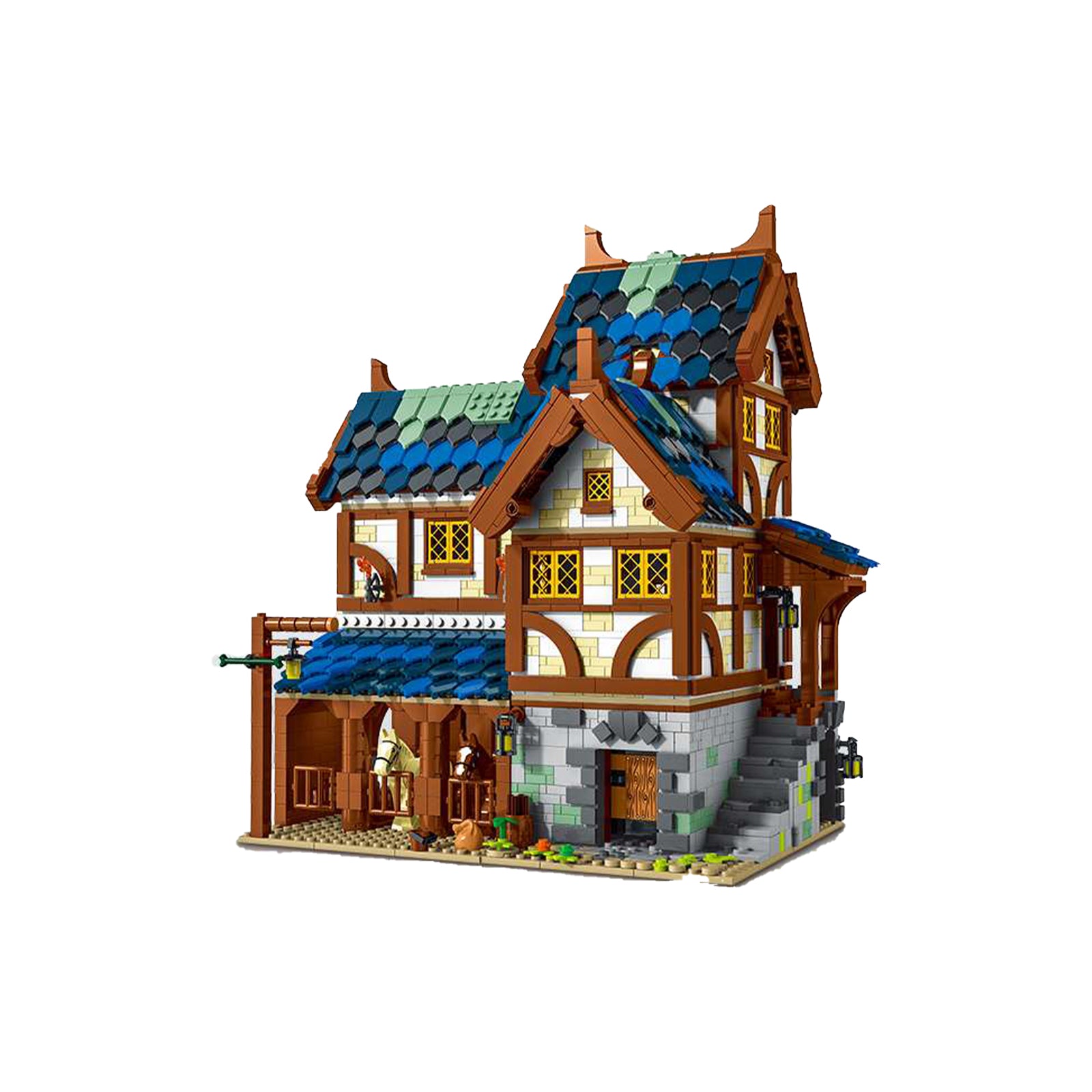 Medieval Town Stables Toy Bricks Set - 2645Pcs