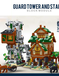 Medieval Town Stable Guard Tower Childrens Construction Sets - 3811Pcs
