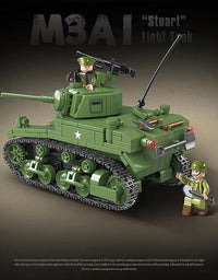 Military American ww2 Tank Block Toy Set - 601Pcs
