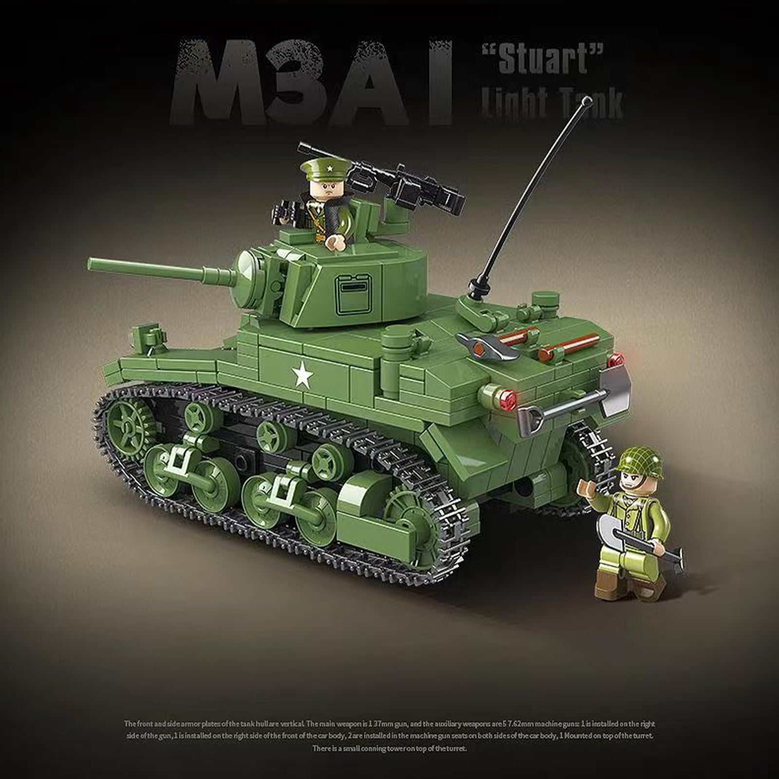 Military American ww2 Tank Block Toy Set - 601Pcs