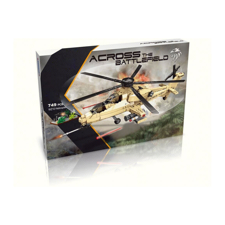 Military WZ-10 Helicopter Blocks Bricks Toys