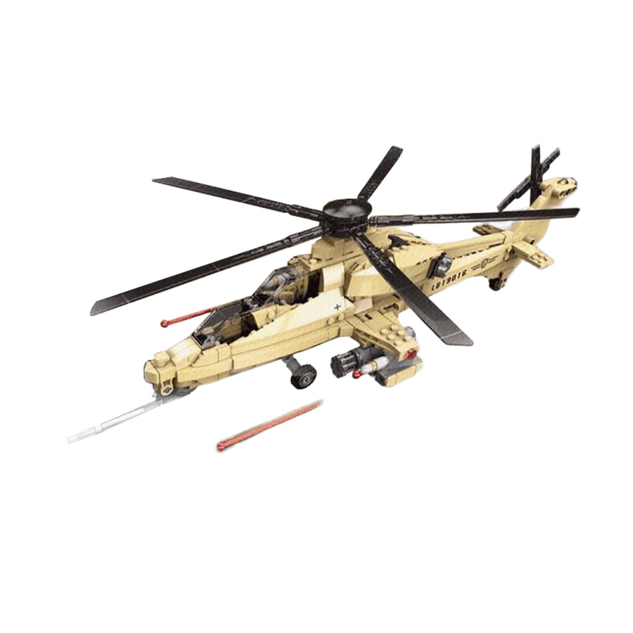 Military WZ-10 Helicopter Blocks Bricks Toys