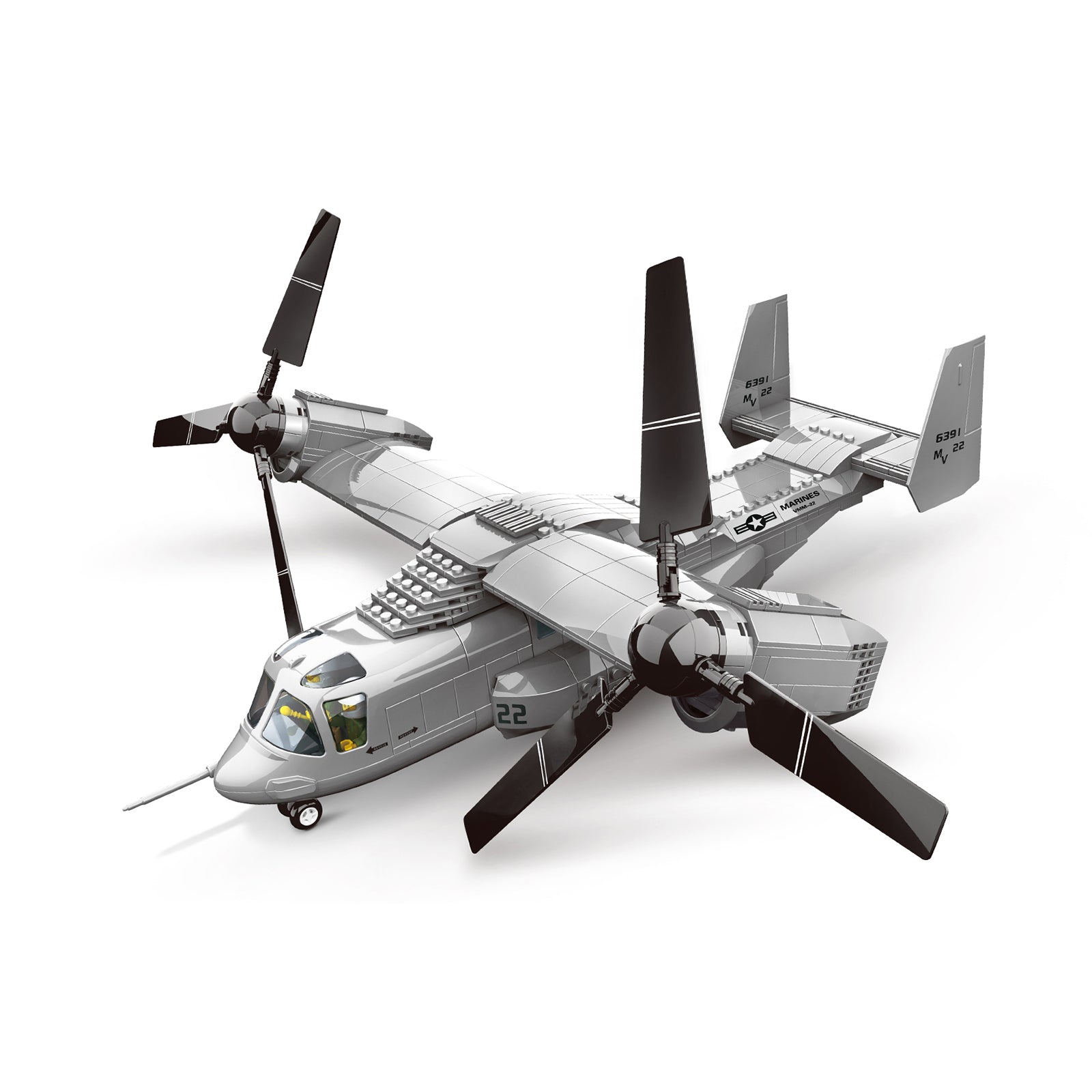 Bell Boeing V-22 Osprey Aircraft Brick Toy Set - 625Pcs