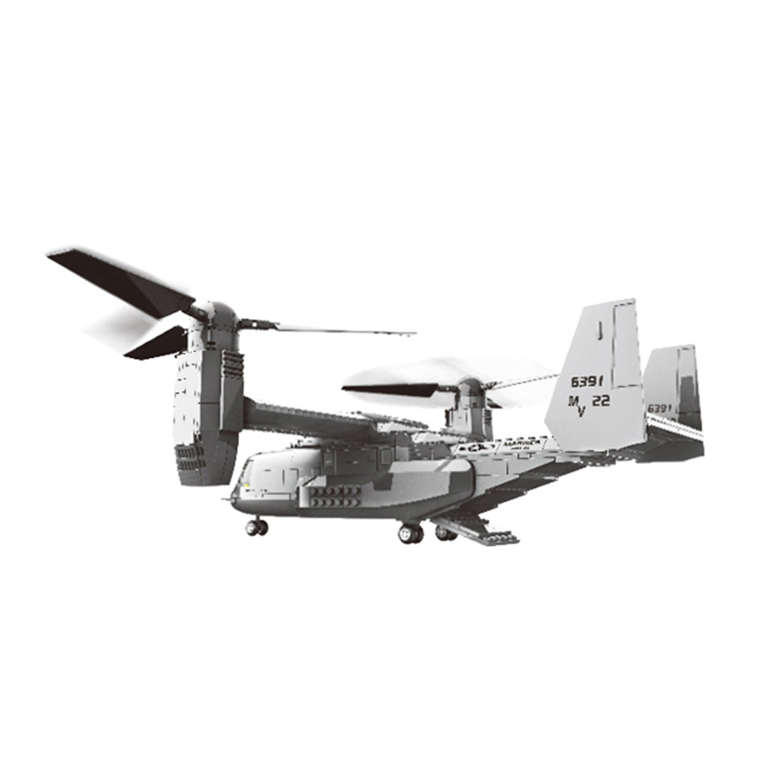 Bell Boeing V-22 Osprey Aircraft Brick Toy Set - 625Pcs