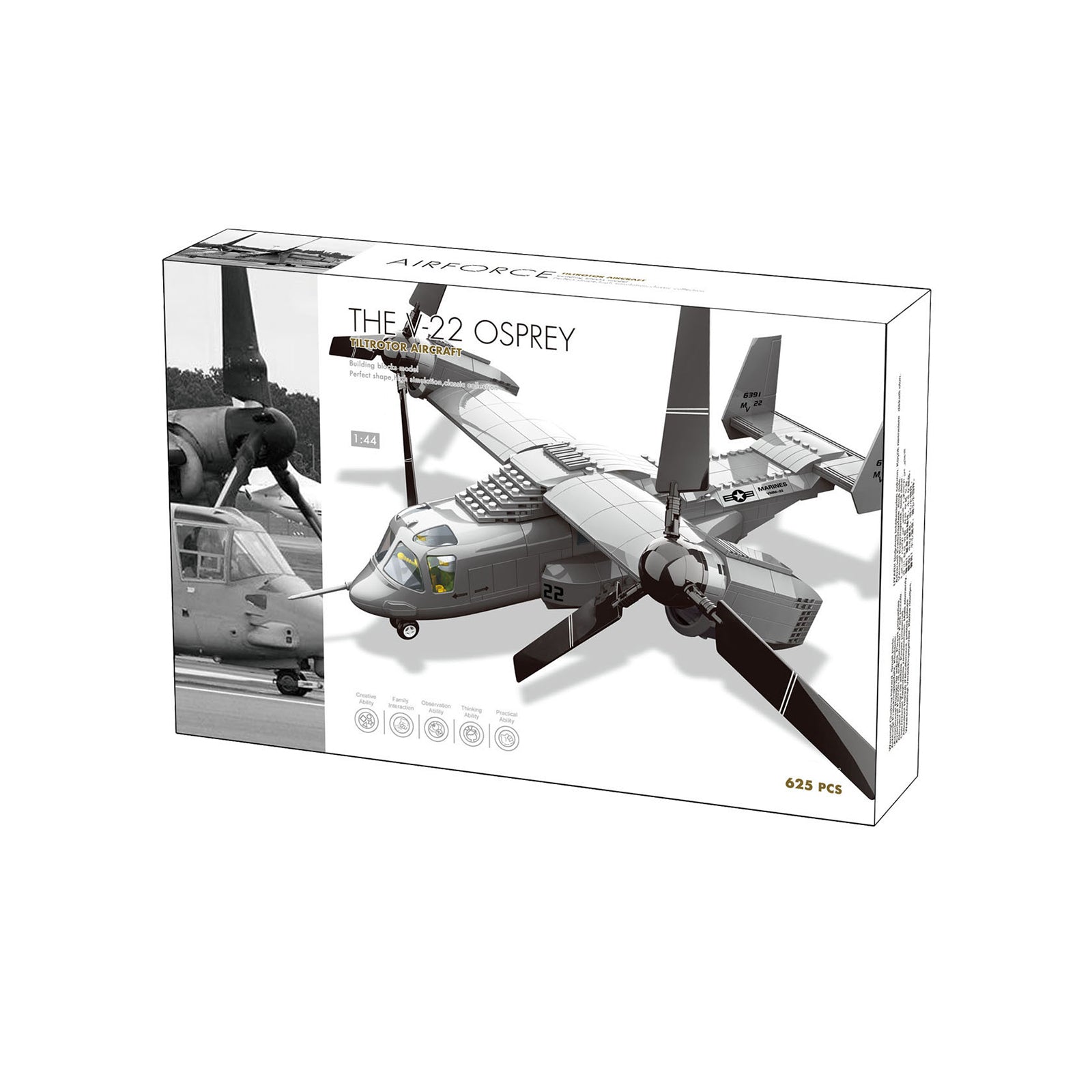 Bell Boeing V-22 Osprey Aircraft Brick Toy Set - 625Pcs