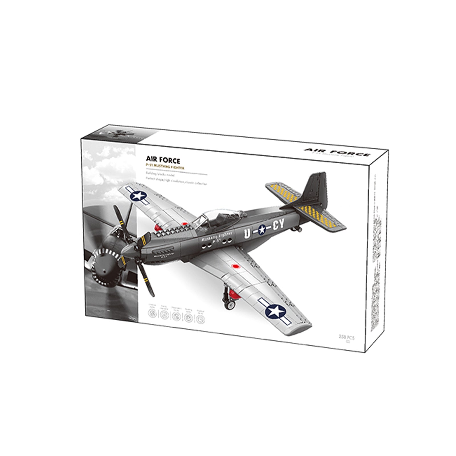 P-51 Mustang Fighter Jet Block Builder Set - 258Pcs