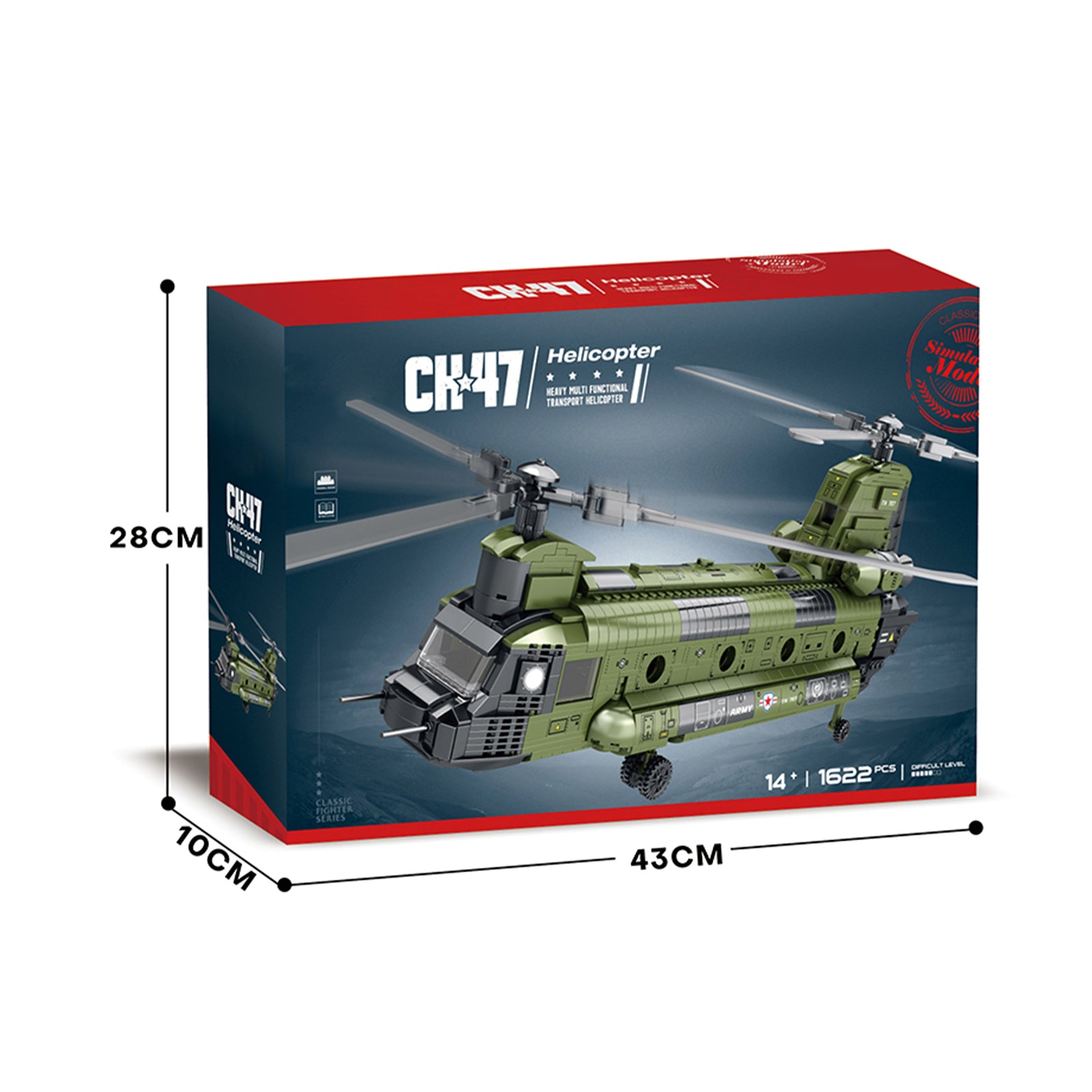 CH-47 Chinook Helicopter Toys Blocks Set - 1622Pcs