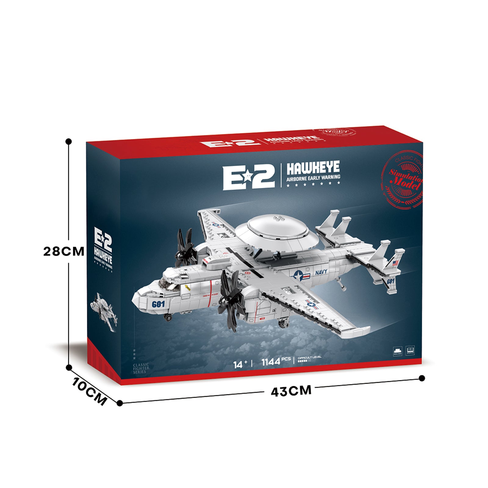 Grumman E-2 Hawkeye AWACS Mini Set Bricks - 1144Pcs