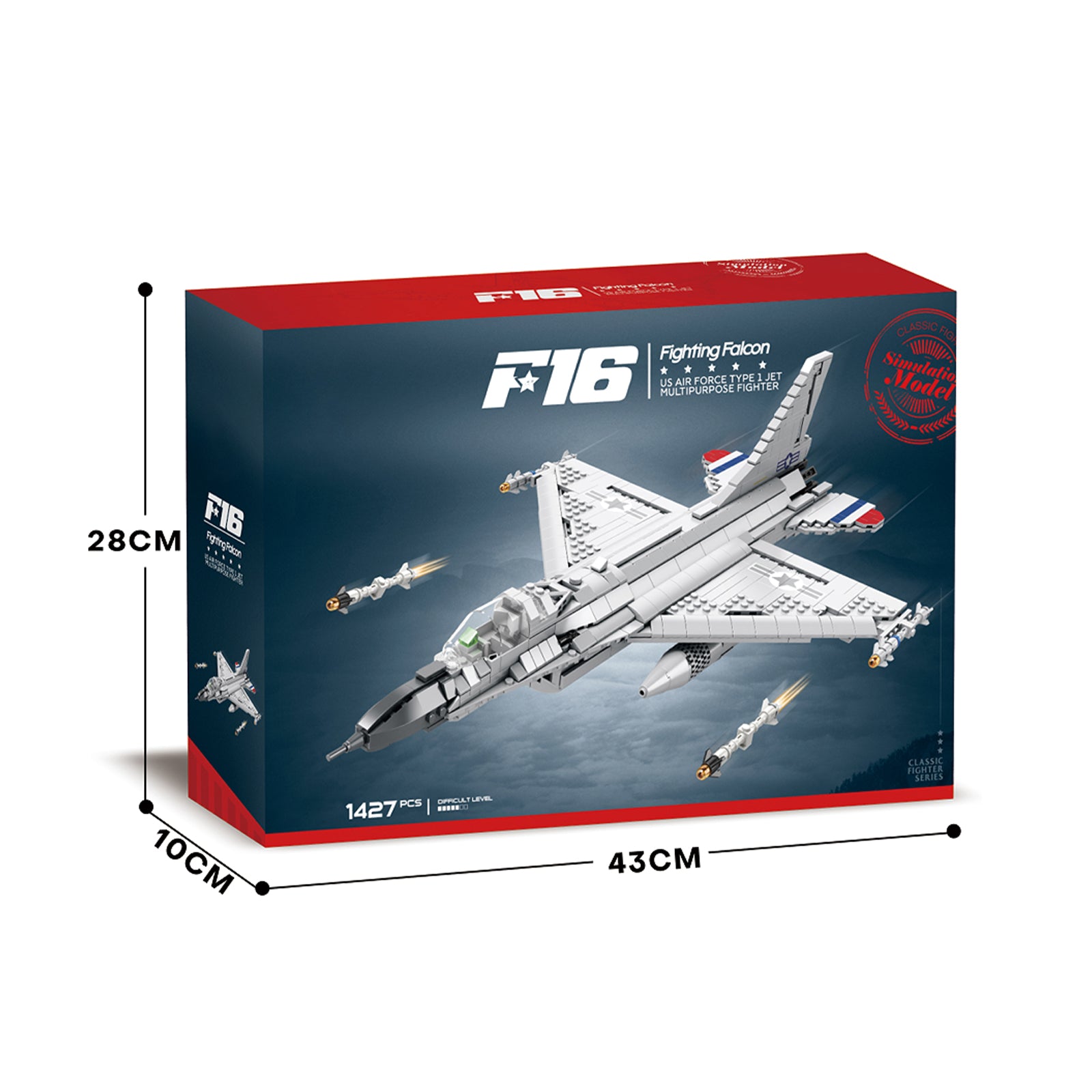 F-16 Fighting Falcon Fighter Jet Toys Set - 1427Pcs