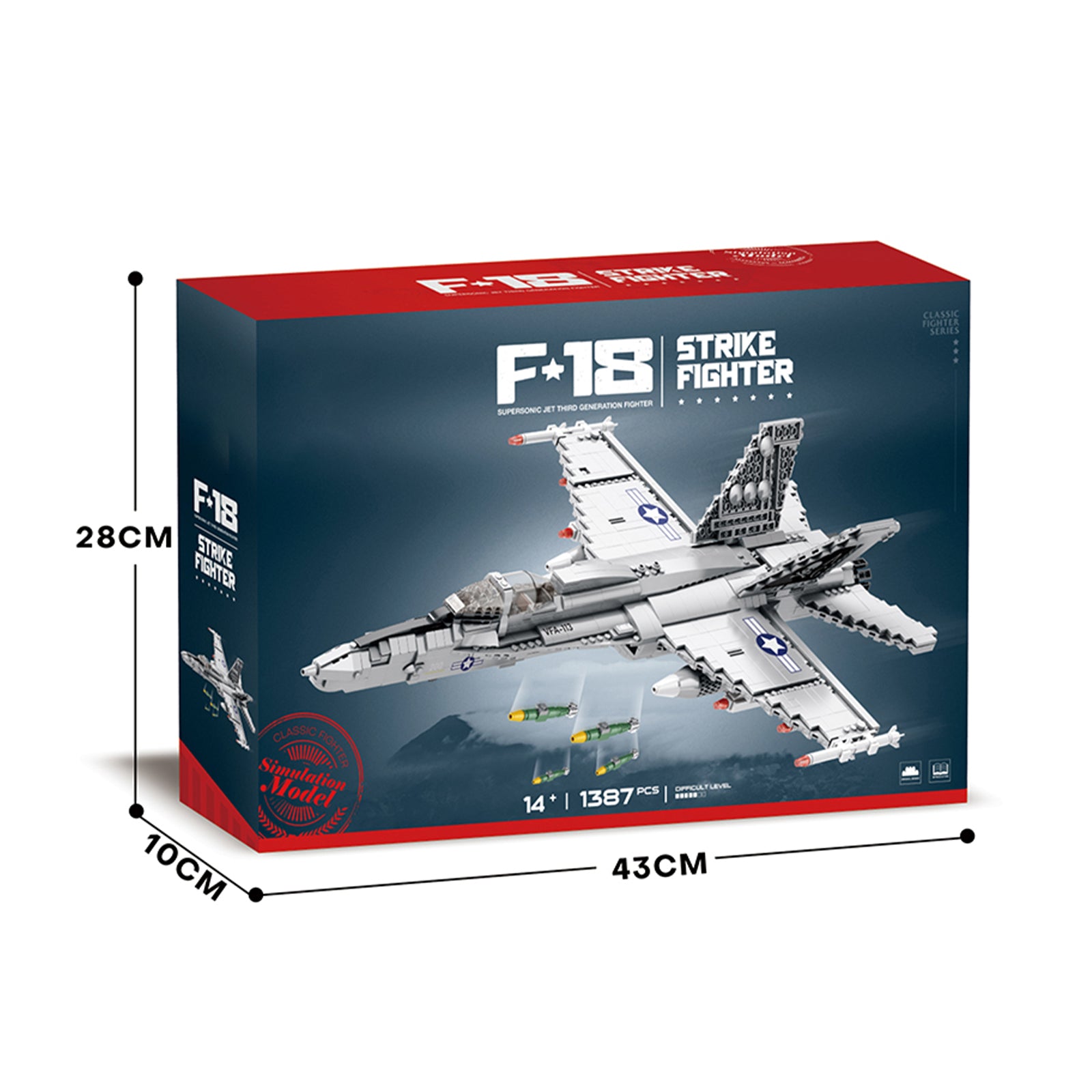 F-18 Hornet Toy Fighter Jet Set - 1387Pcs