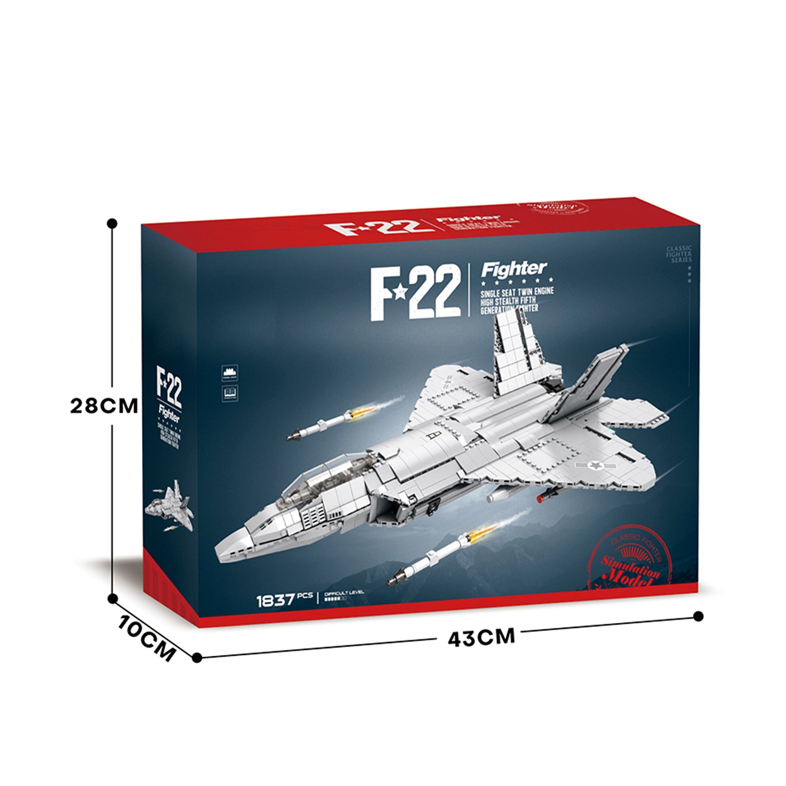 F-22 Raptor War Aircraft Blocks Set - 1837Pcs