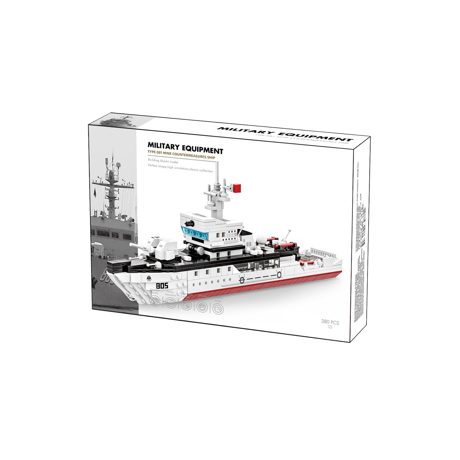 Navy 081 Mine Countermeasures Vessel Blocks Brick Set - 380Pcs