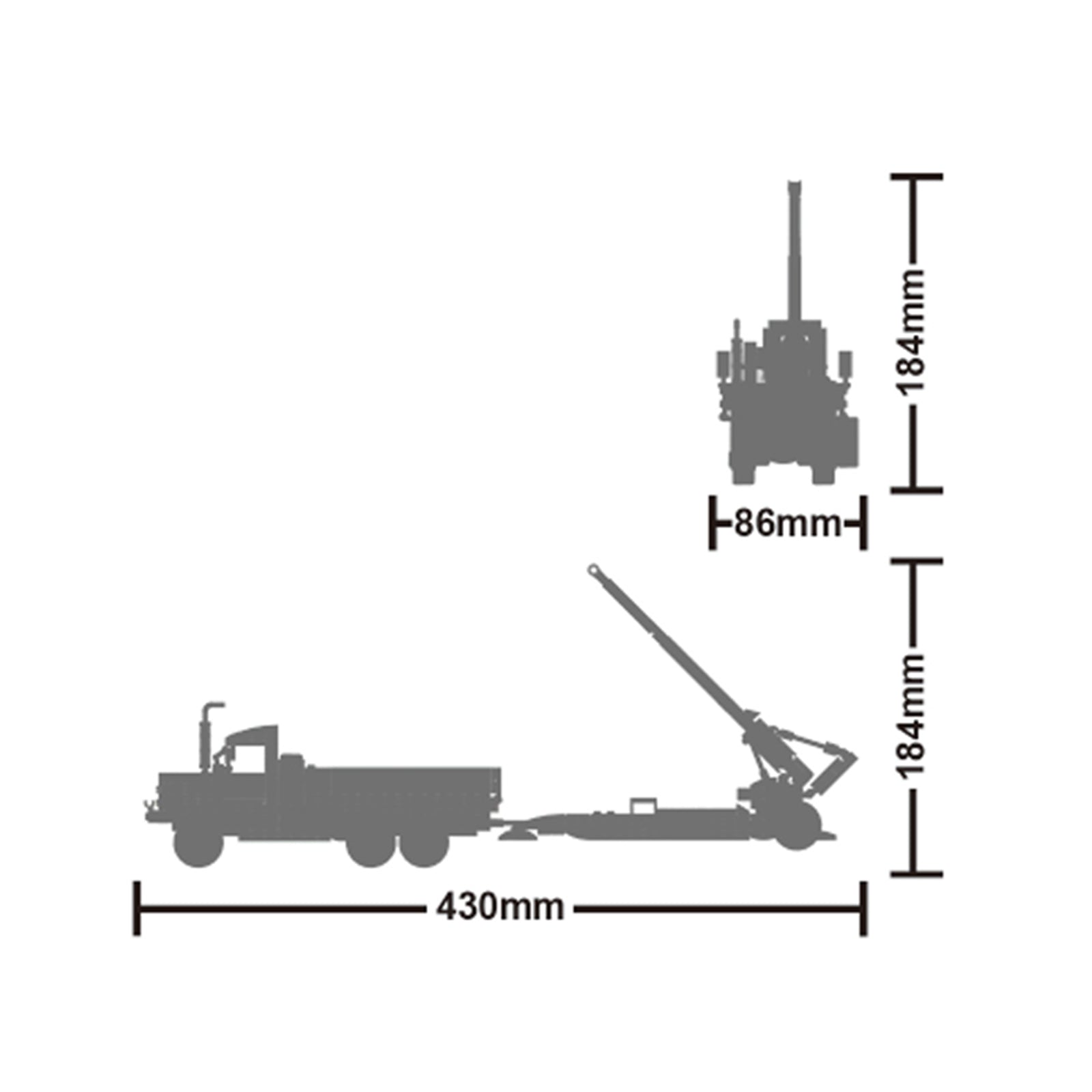 M198 Howitzer & M35 Cargo Truck Brick Toy Set - 485Pcs