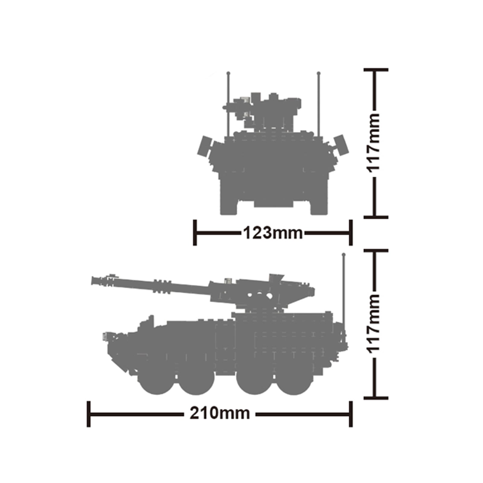 M1128 Mobile Gun System Brick Army Toys - 458Pcs