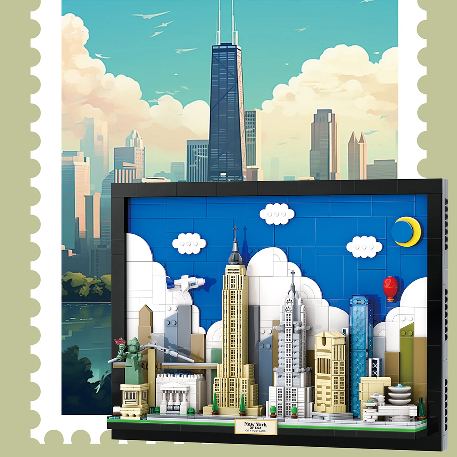 City Postcards Miniature Pixel Blocks Set