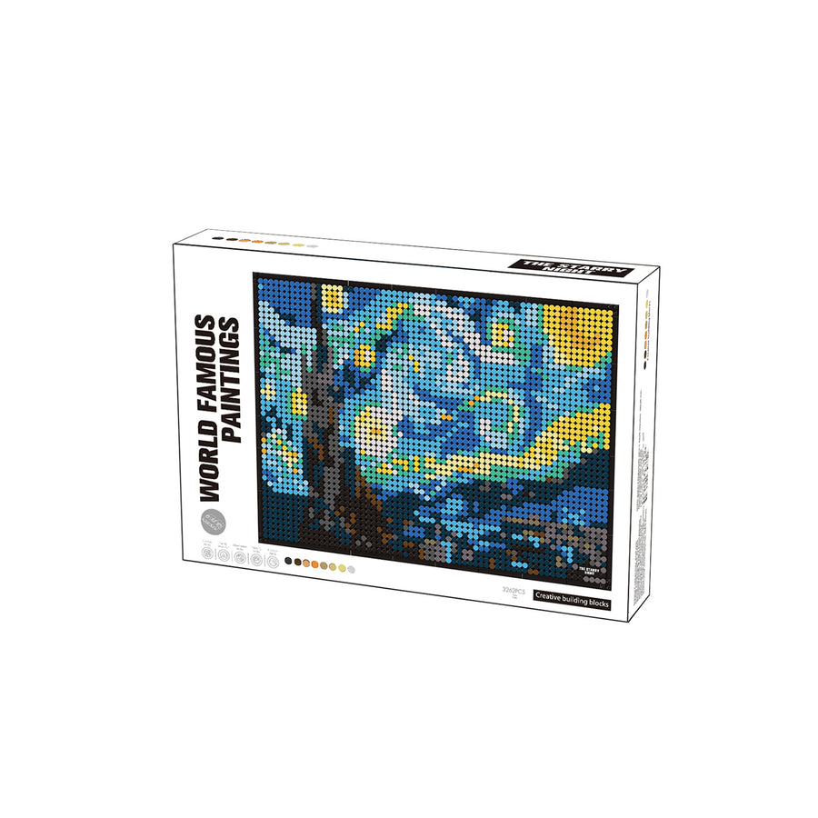 The Starry Night Art Pixel Tiny Building Blocks Set - 3326Pcs