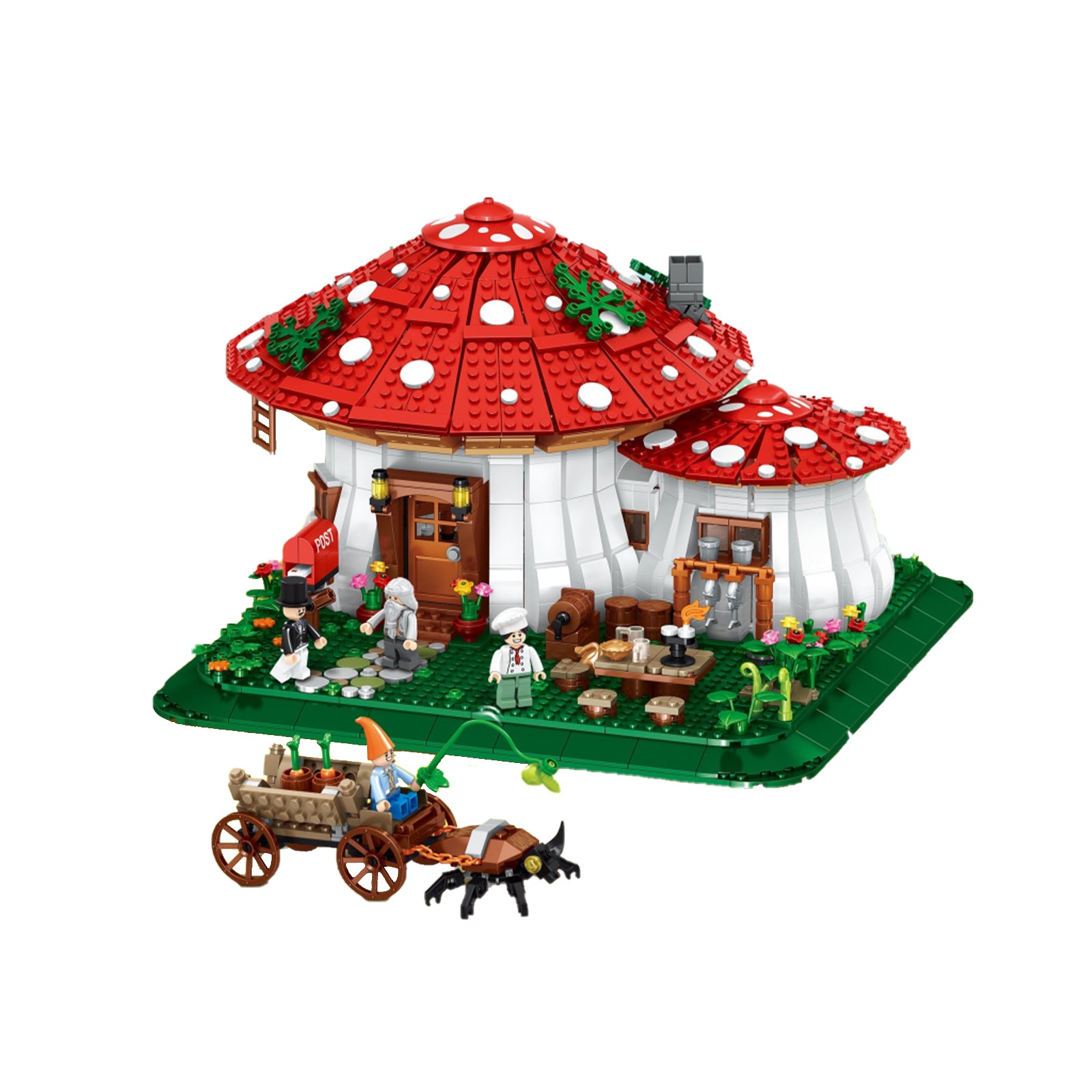 Mushroom Cabin Builder Toys Set - 2233Pcs