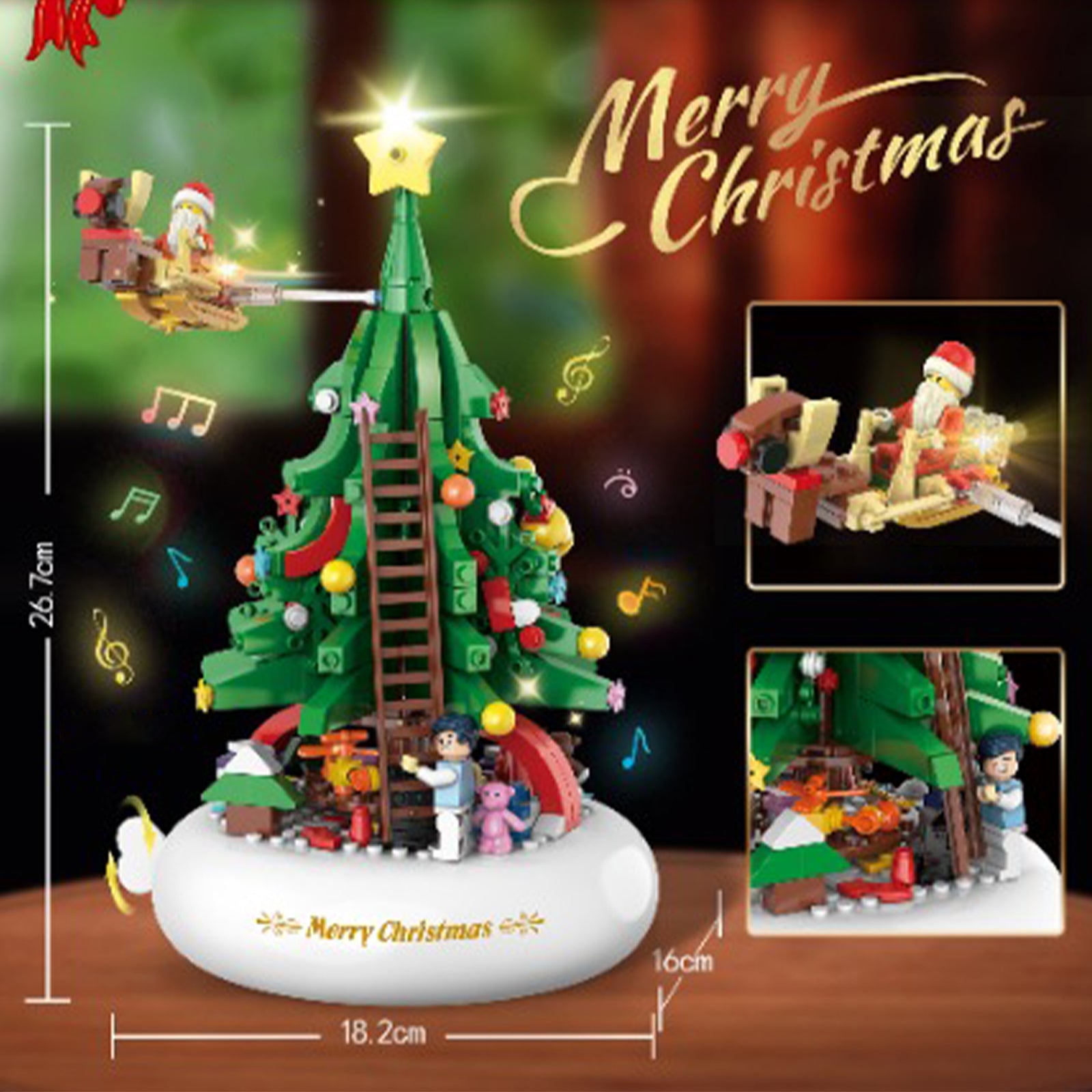 Glowing Christmas Tree Building Toys For Kids - 407Pcs