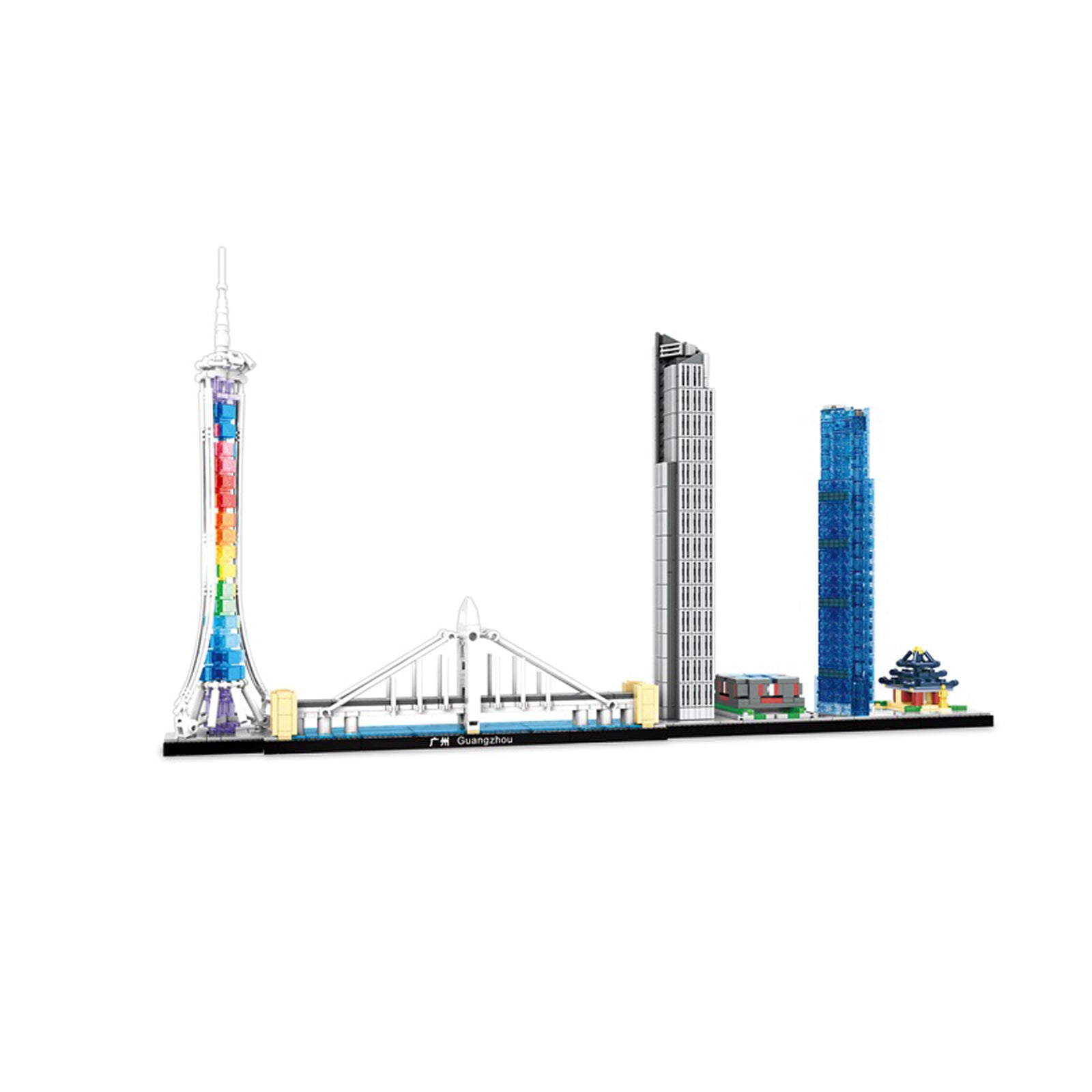 City Skyline Architecture Builder Bricks Toy Set